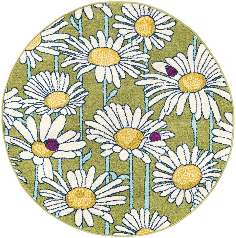 5' 3 x 5' 3 Nutmeg · Floral / botanical rug, green