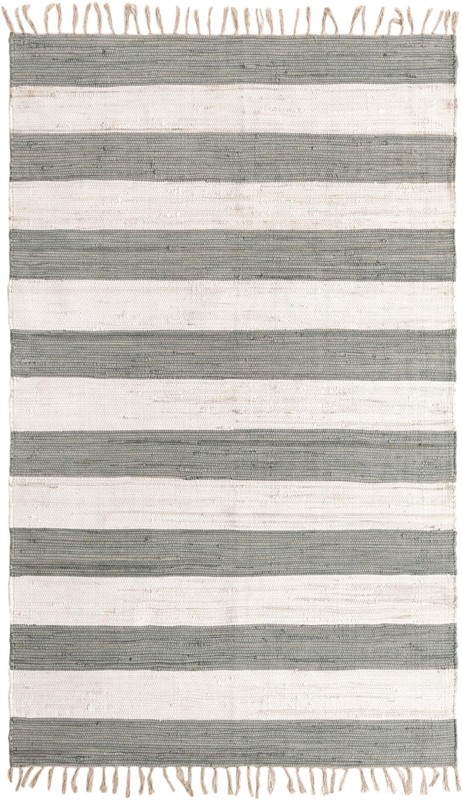 5' 1 x 8' Flagstaff · Striped Chindi Rug, gray
