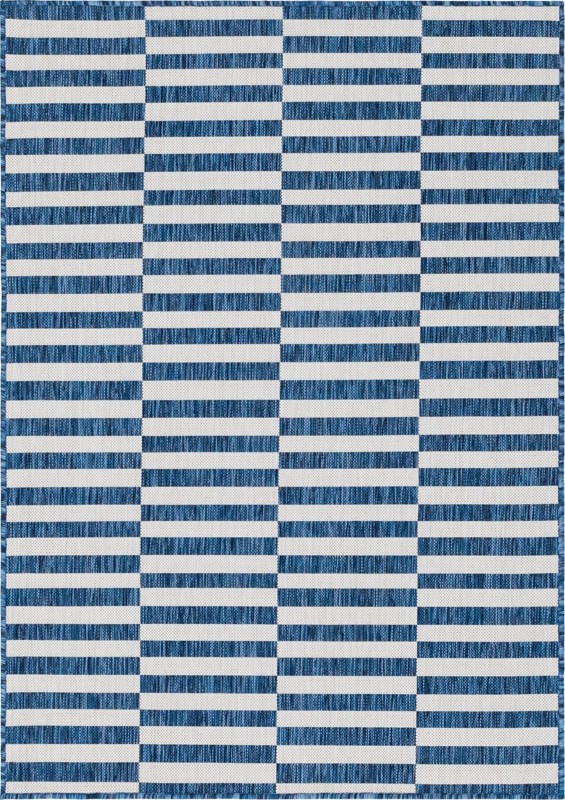 4' x 6' Ainsley · Geometric Outdoor Rug, blue