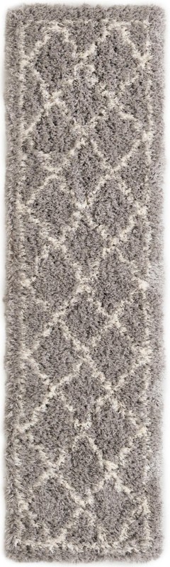 2' x 8' Kemble · Diamond Shag Rug, ash gray