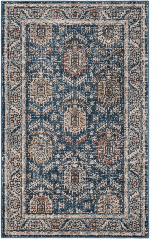 3' 3 x 5' 3 Bozeman · Border rug, blue
