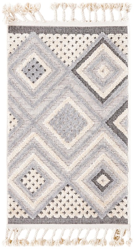 2' x 3' Crowley · Diamond geometric rug, beige and gray