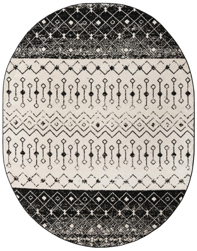 7' 10 x 10' Vernon · Tribal geometric rug, black and white