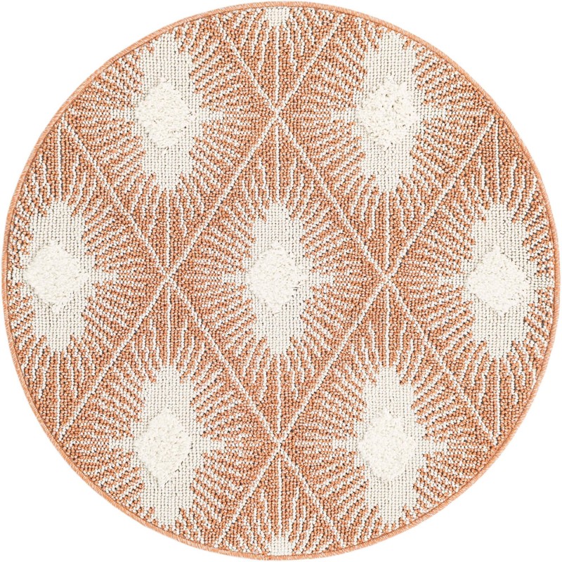 Greenport · Geometric diamond rug, rust and ivory