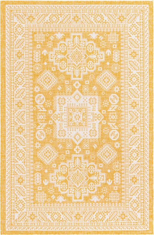 5' 3 x 8' Bellamy · Border Outdoor Rug, yellow