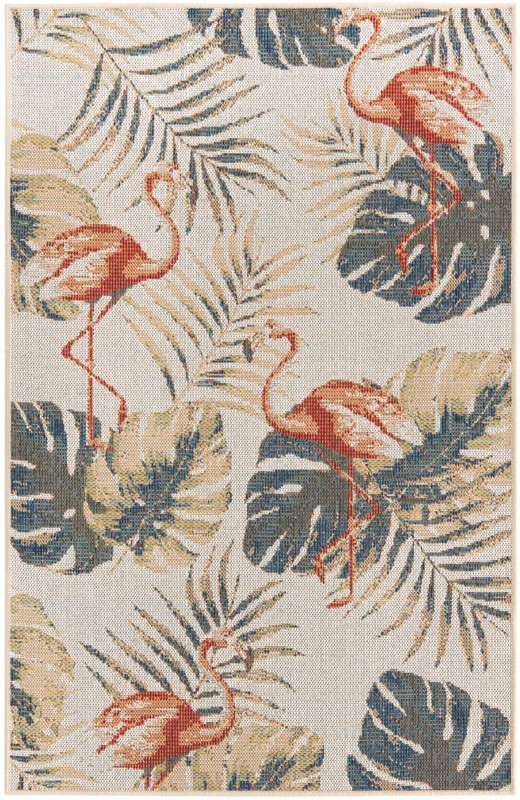 Ridgway · Flamingo Outdoor Rug, ivory and rust red