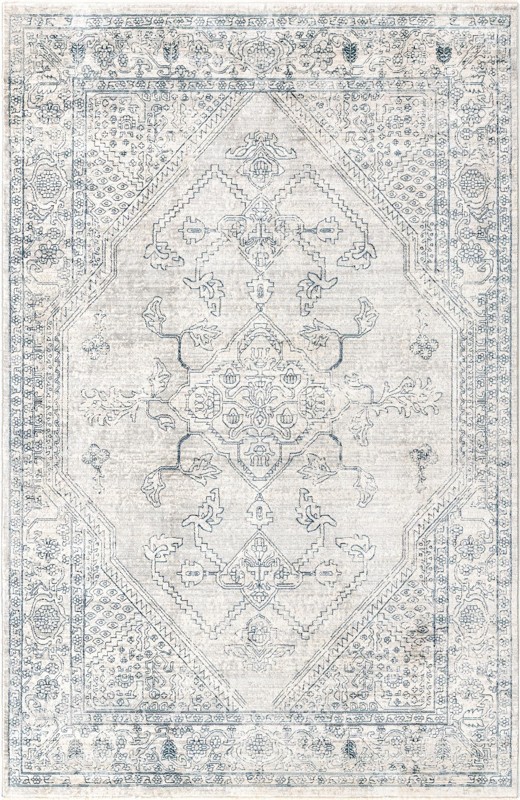 6' x 9' 2 Opal · Border rug, gray
