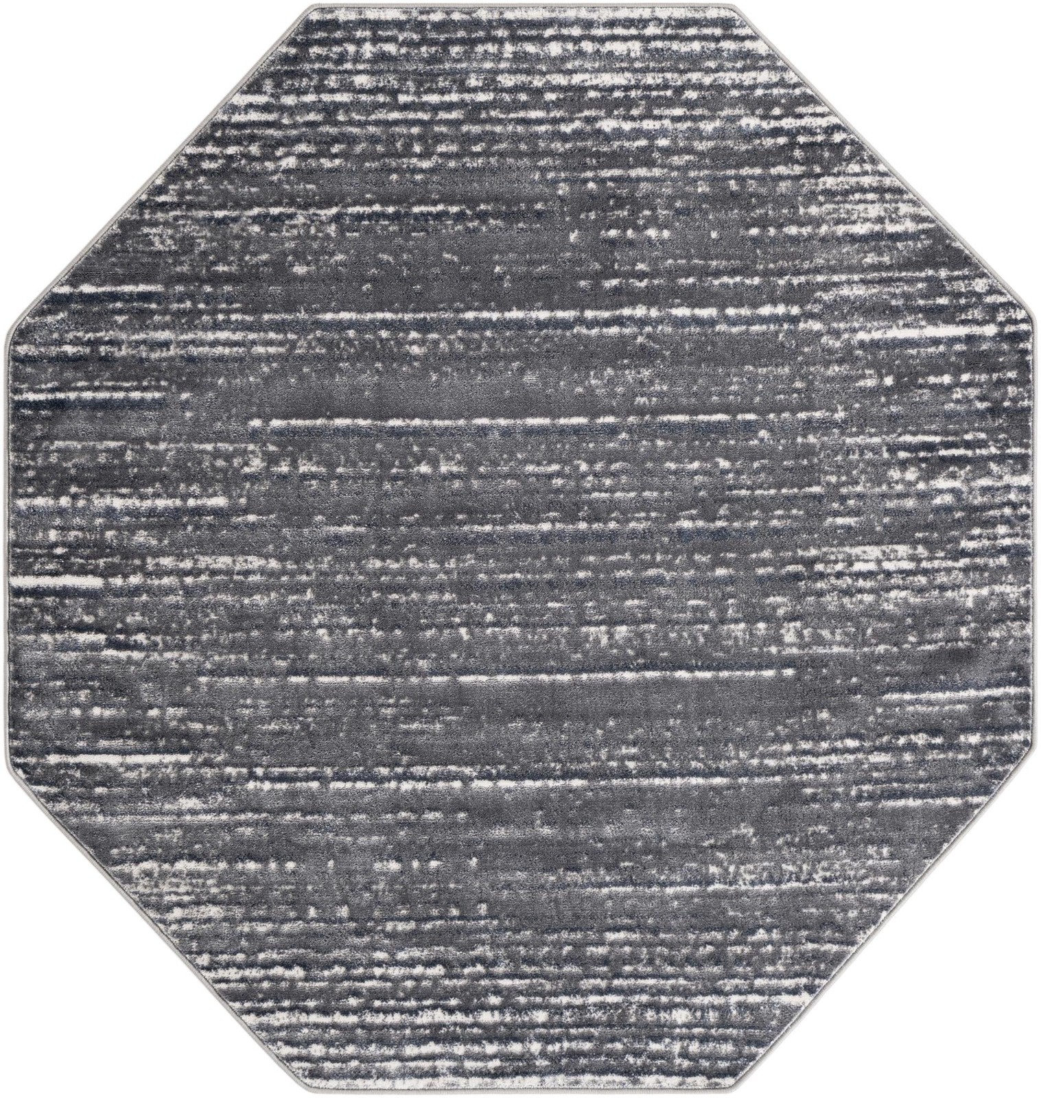 6' x 6' Tate · Linear abstract rug, gray and ivory