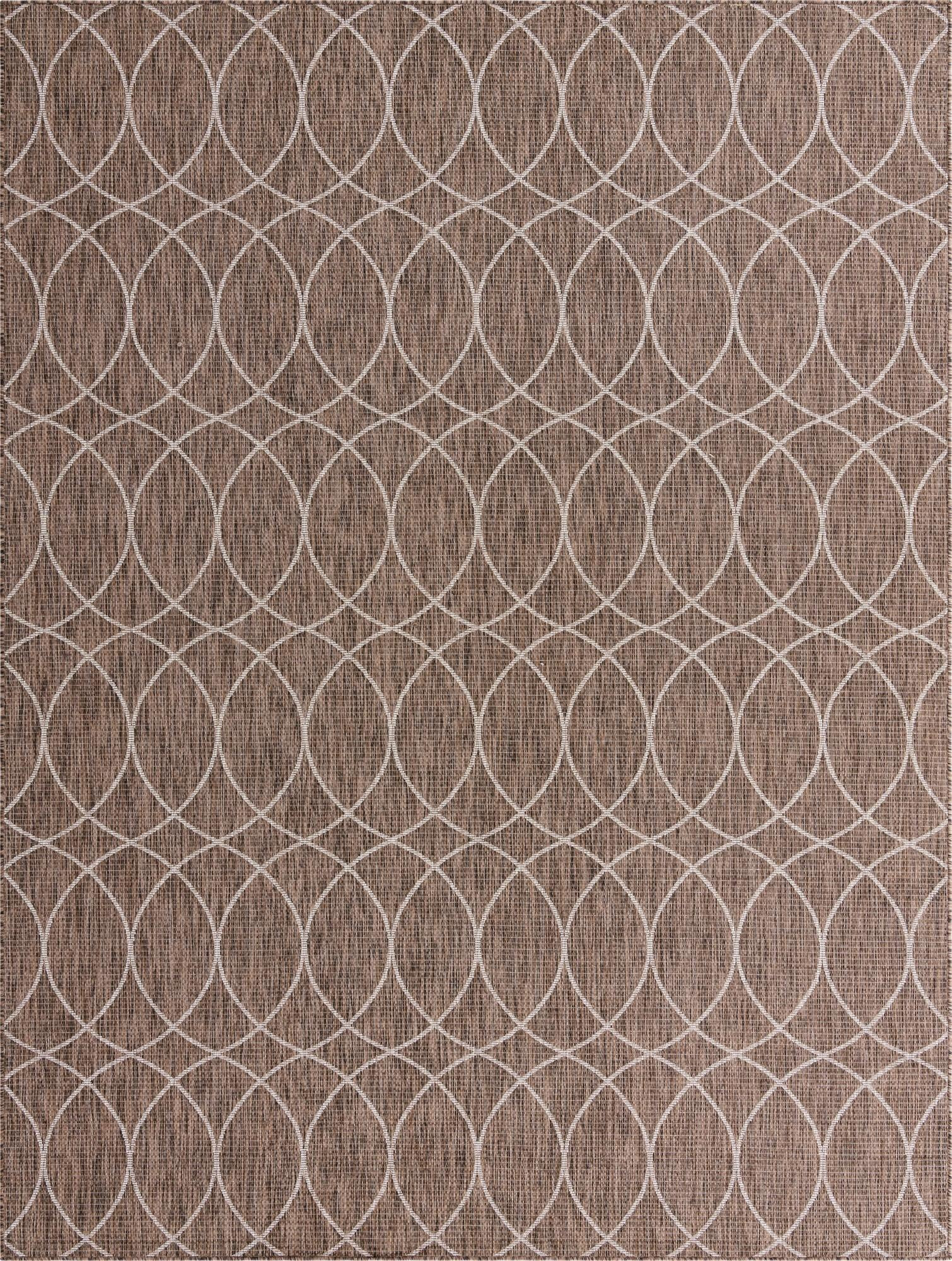 9' x 12' Atkins · Geometric Outdoor Rug, brown