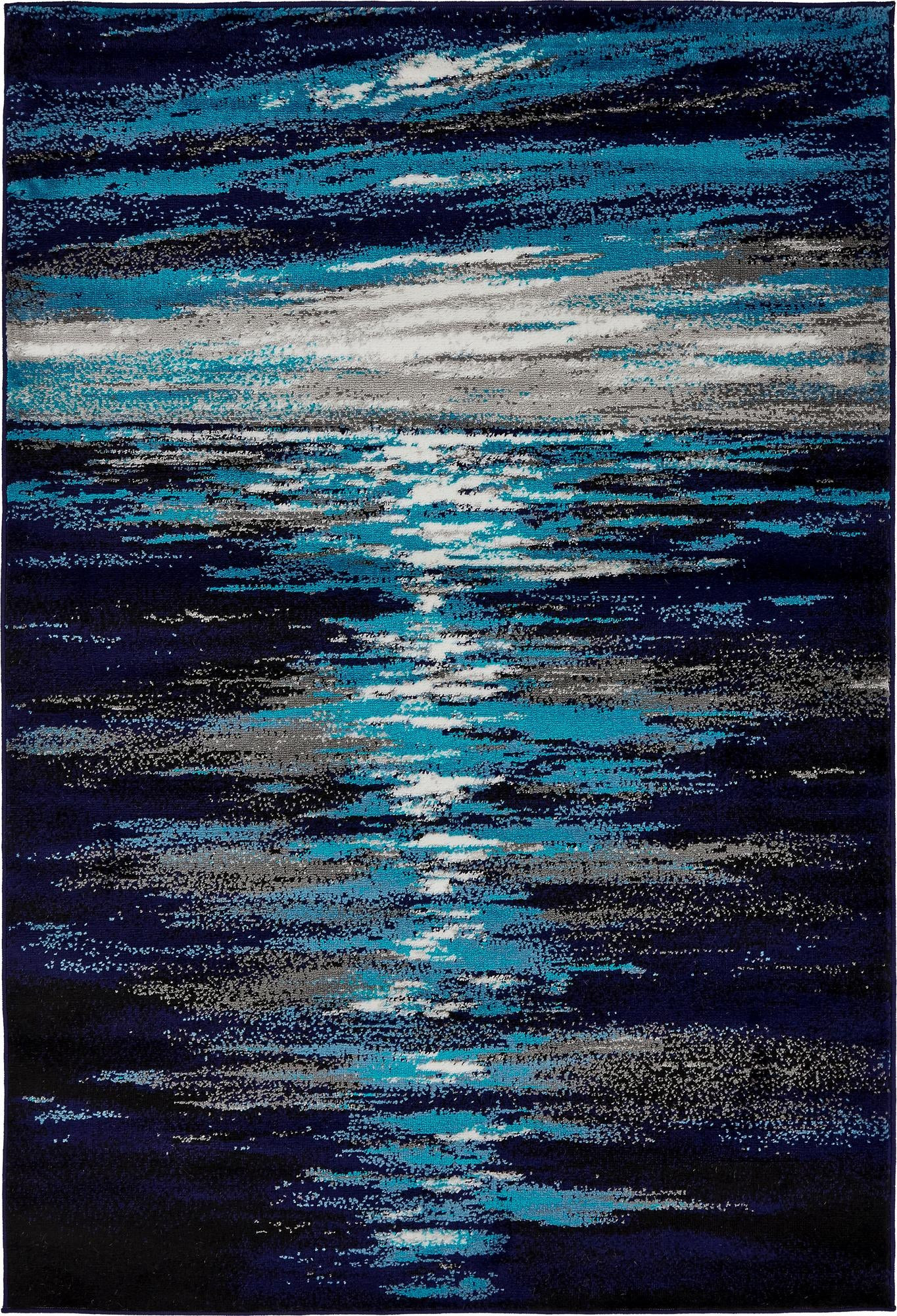 4' x 6' Blakemore · Abstract rug, navy and turquoise
