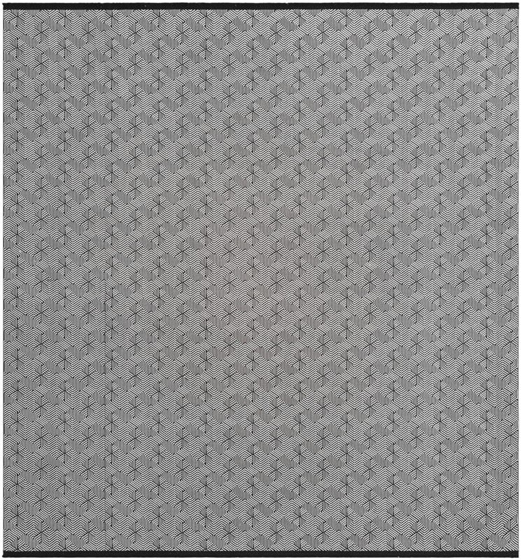 10' x 10' Harwood · Geometric rug, black and white