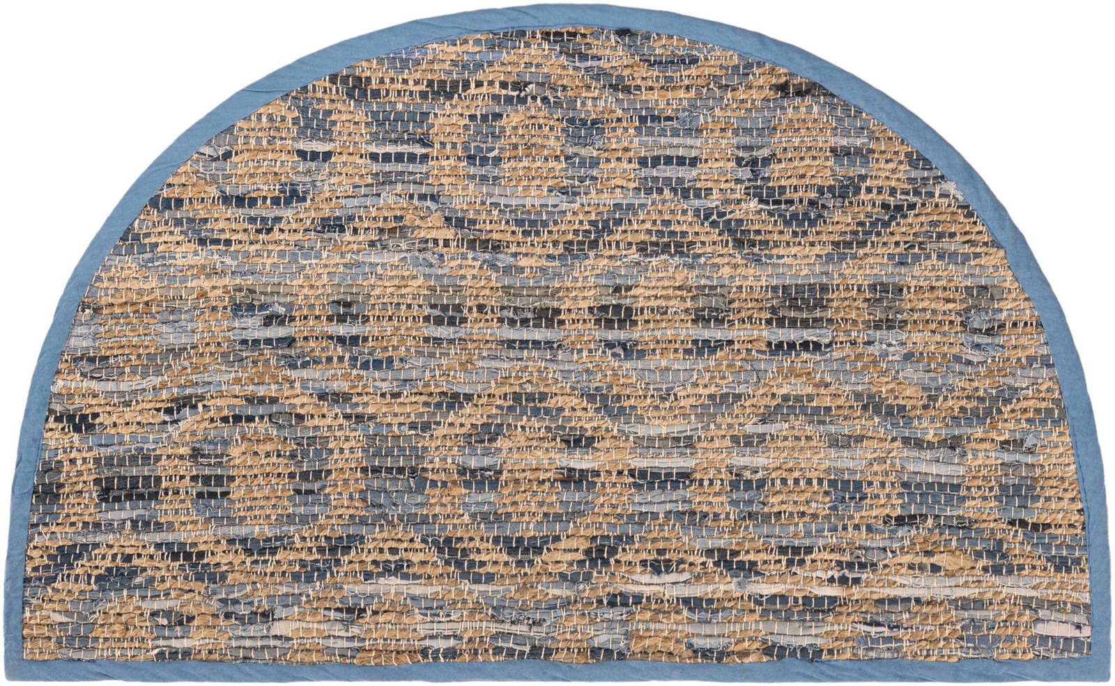 2' 2 x 3' 7 Hops · Lattice Chindi Rug, navy and natural