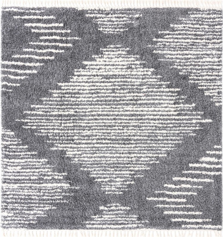 Cobble · Diamond Shag Rug, gray