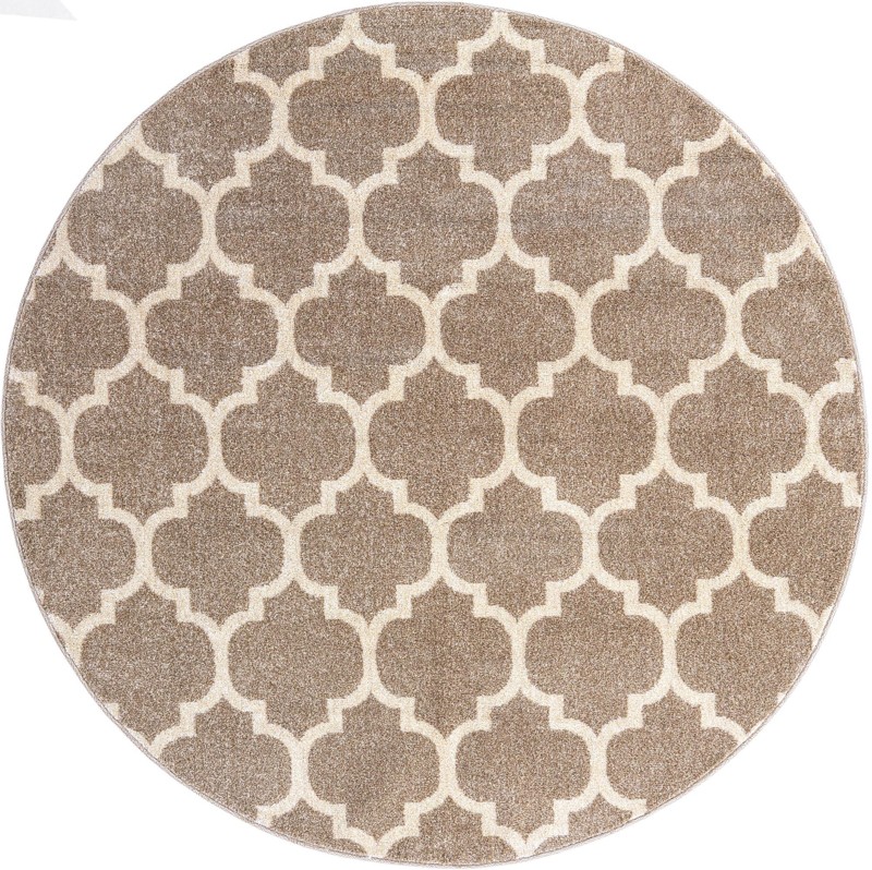 6' x 6' Arkwright · Lattice rug, light brown and beige