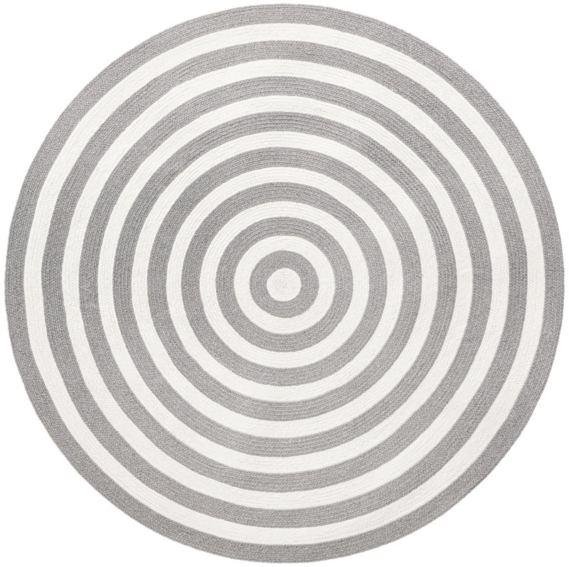 Dennison · Striped Washable Outdoor Rug, gray and white