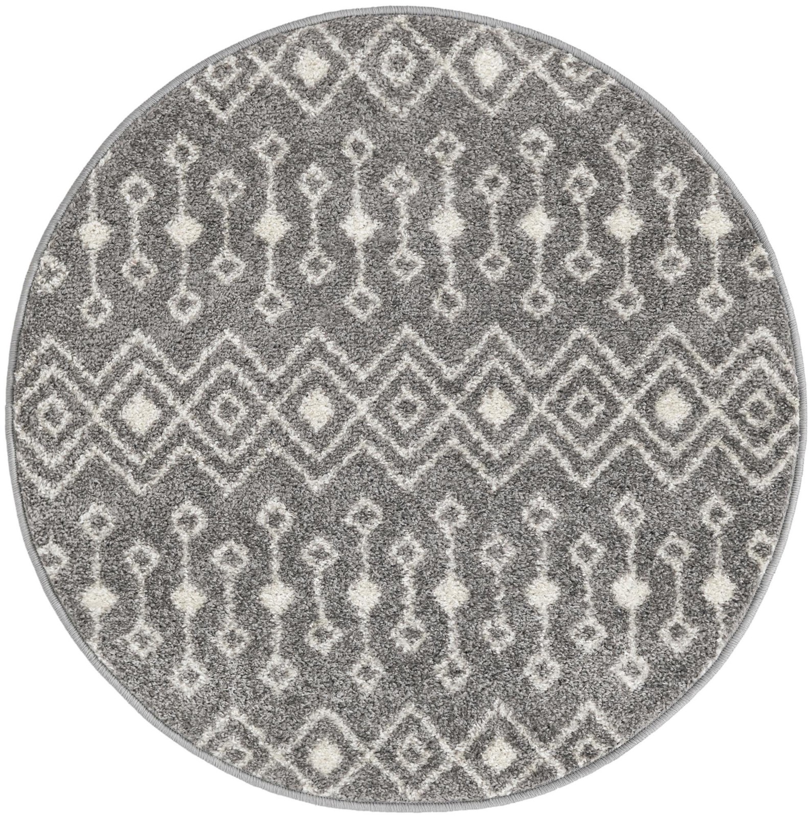 3' x 3' Boswell · Geometric rug, gray and ivory