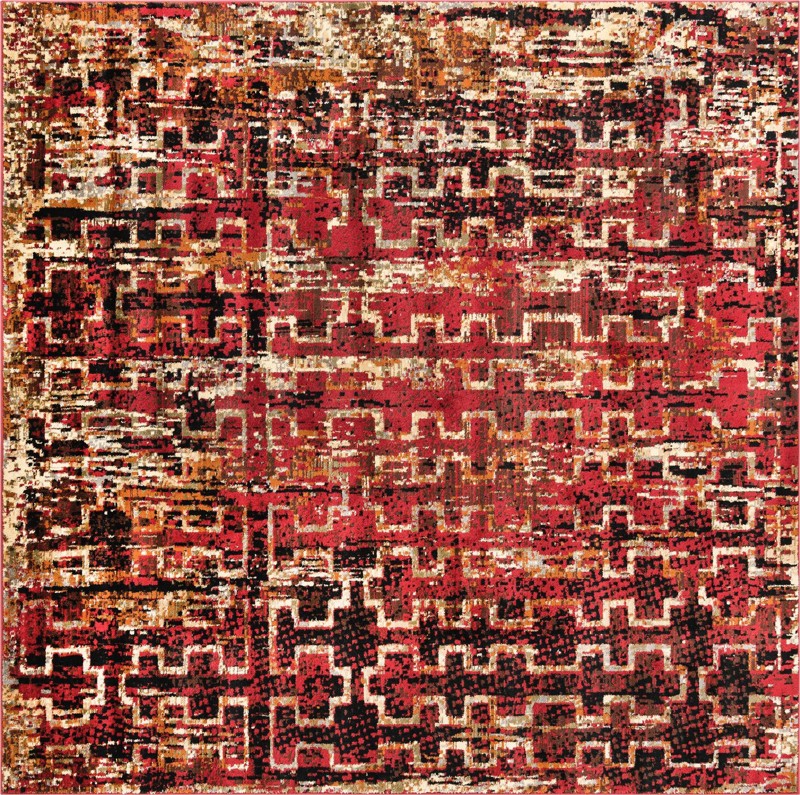 Phoebe · Geometric rug, burgundy
