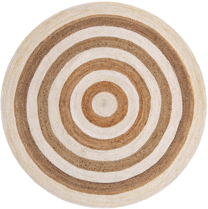 Goodwin · Border Braided Jute Rug, natural and white