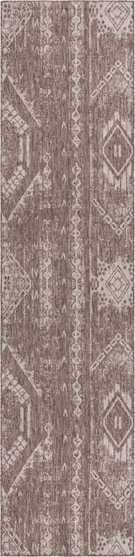3' 3 x 14' Wildman · Geometric Outdoor Rug, brown