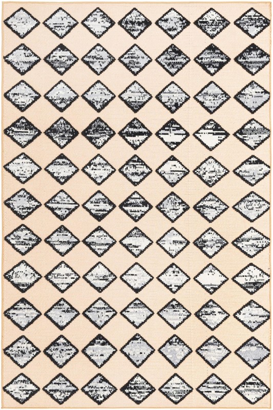 Easton · Diamond Outdoor Rug, beige and black
