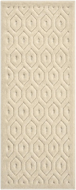 2' x 5' Roanoke · Geometric lattice Outdoor Rug, ivory