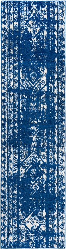2' 7 x 10' Underhill · Border rug, navy blue