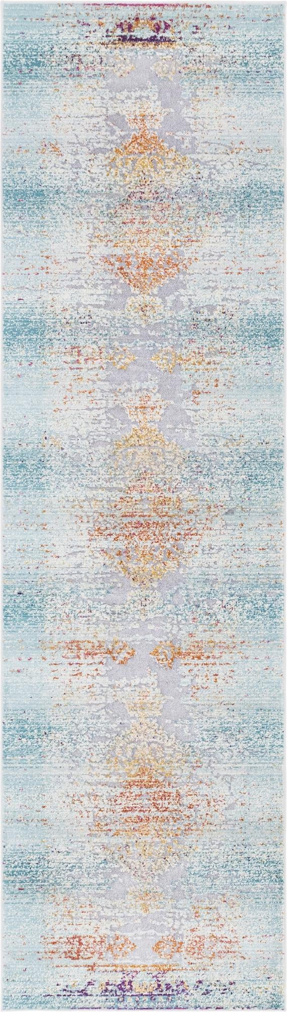 2' 7 x 9' 10 Egret · Medallion rug, blue