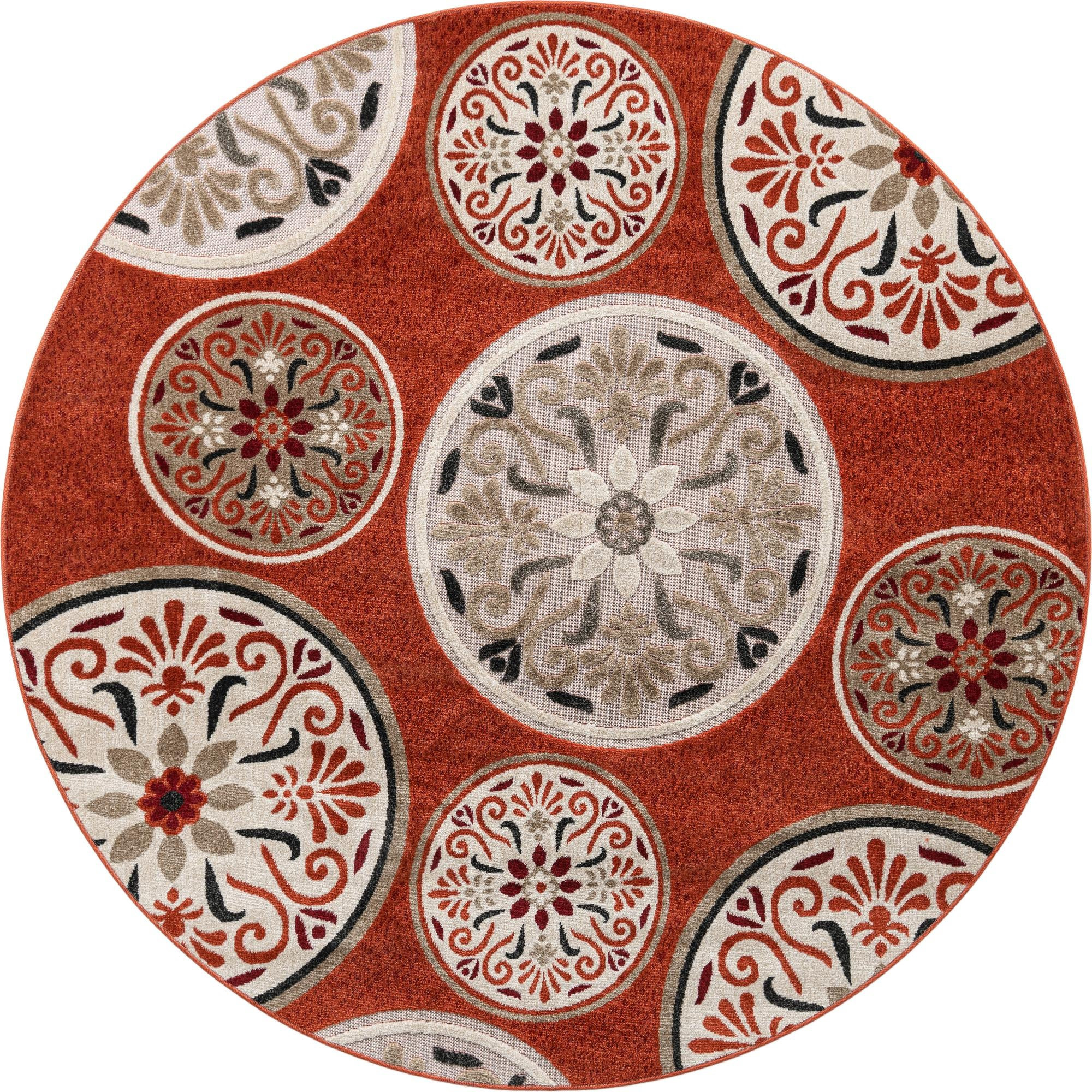 7' 1 x 7' 1 Racine · Floral / botanical Outdoor Rug