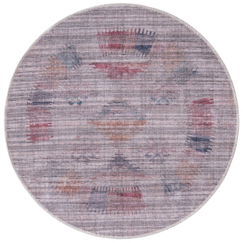 3' 3 x 3' 3 Bascom · Faded tribal Washable Rug, gray and burgundy