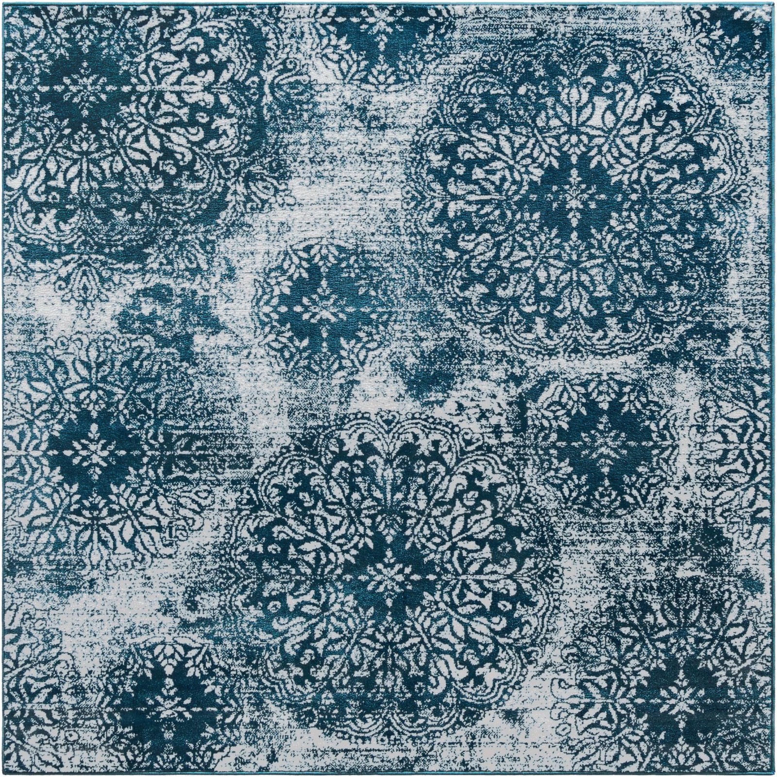6' x 6' Blakemore · Medallion rug, blue and ivory