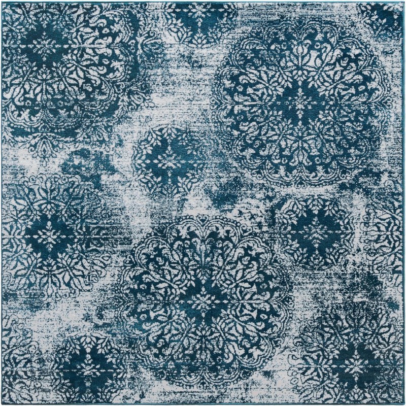 6' x 6' Blakemore · Medallion rug, blue and ivory