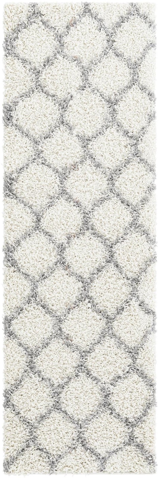 2' x 6' Barnett · Trellis Shag Rug, ivory