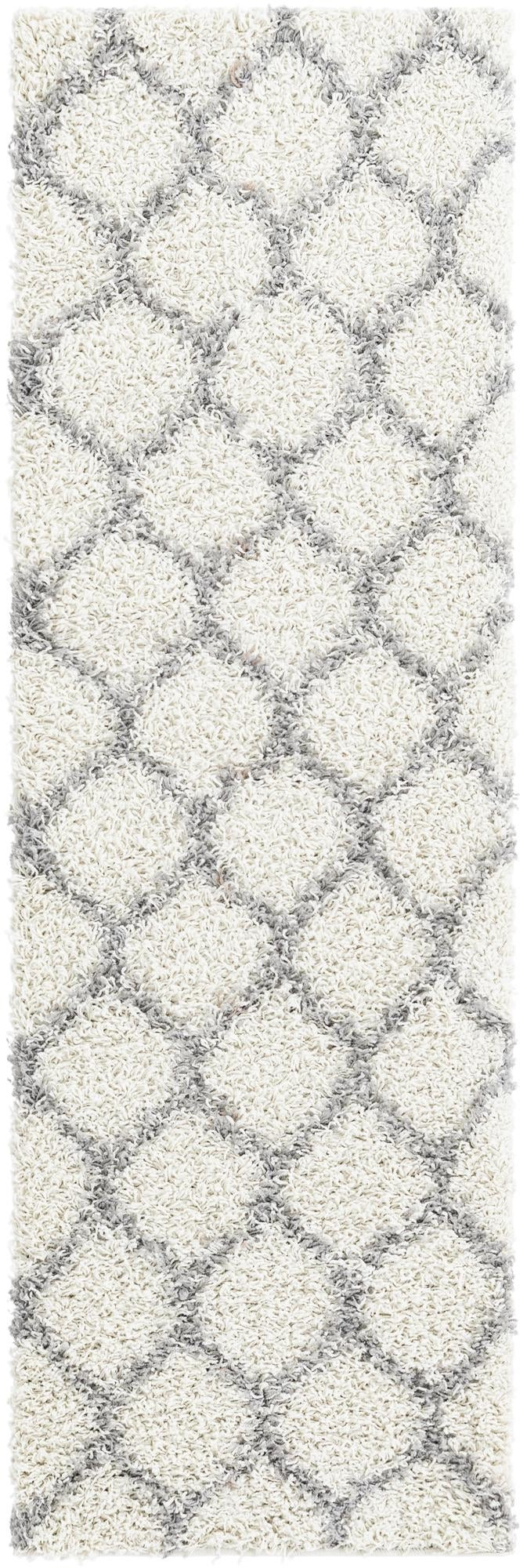 2' x 6' Barnett · Trellis Shag Rug, ivory