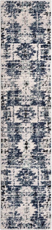 2' 7 x 12' Littleton · Medallion rug, blue