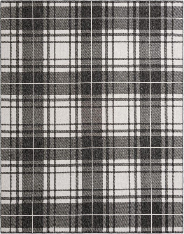 7' 10 x 10' Maguire · Plaid Outdoor Rug, black and white