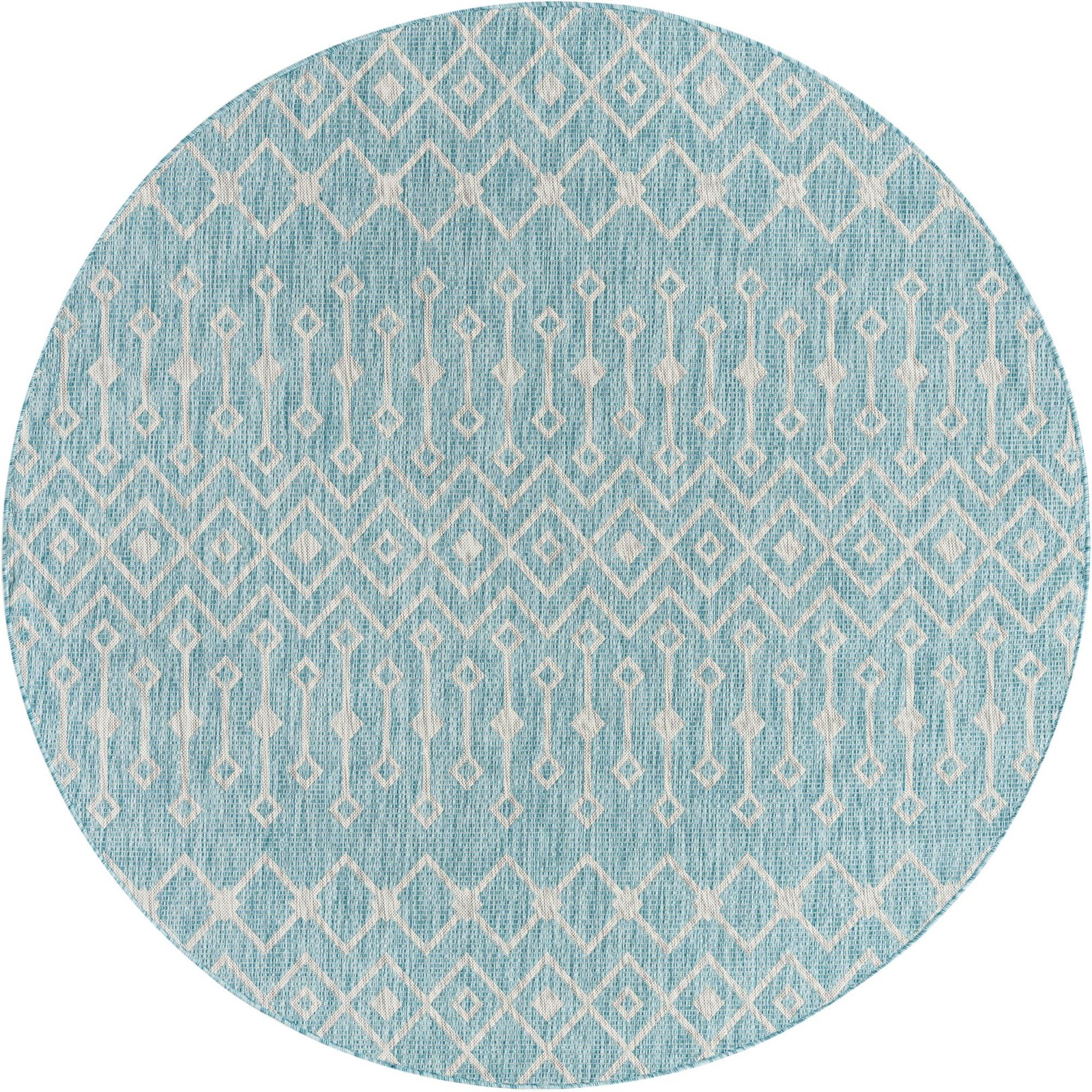 7' 10 x 7' 10 Kearney · Diamond Outdoor Rug, aqua