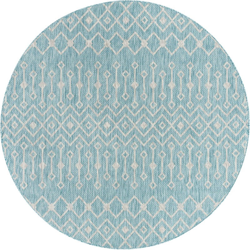 7' 10 x 7' 10 Kearney · Diamond Outdoor Rug, aqua