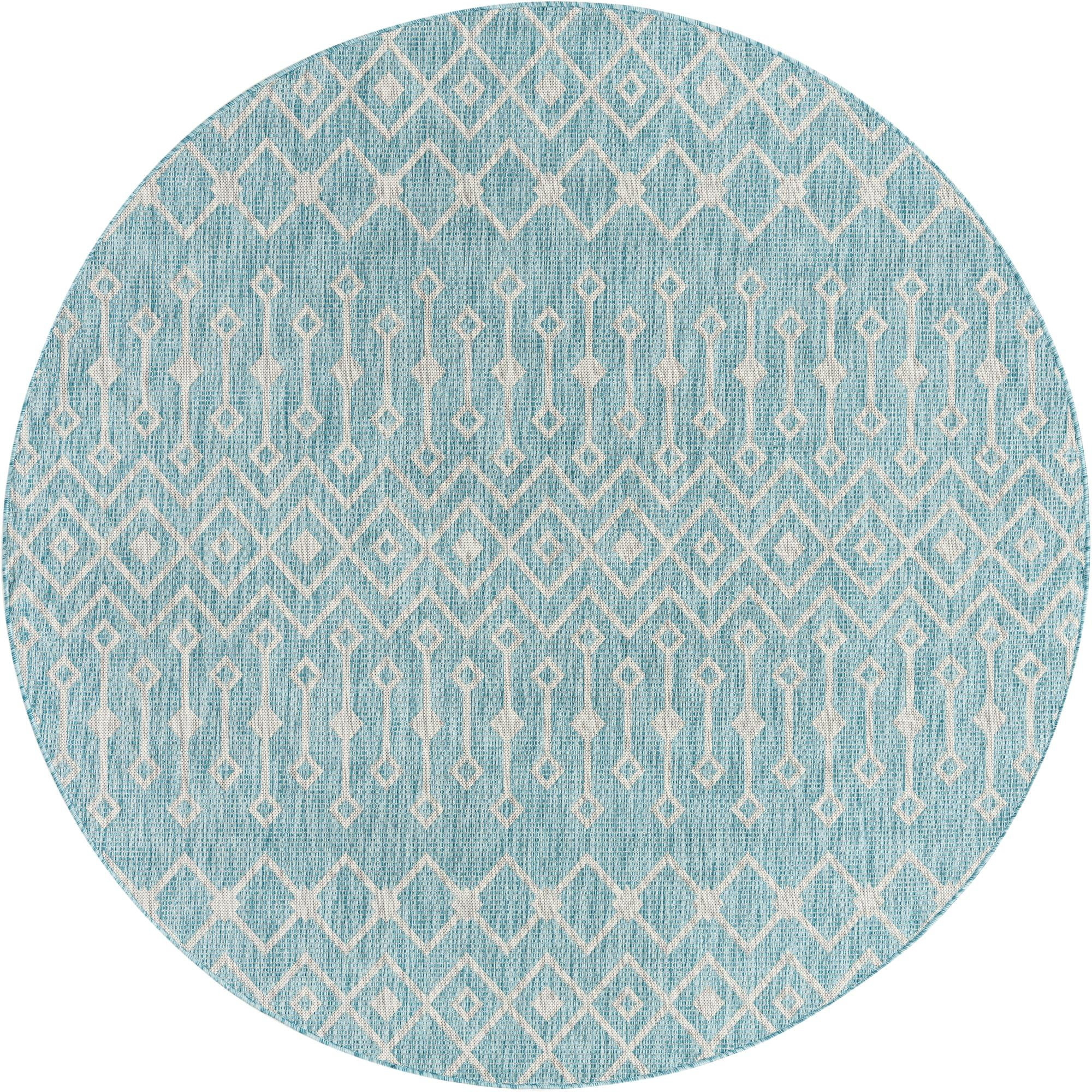 7' 10 x 7' 10 Kearney · Diamond Outdoor Rug, aqua
