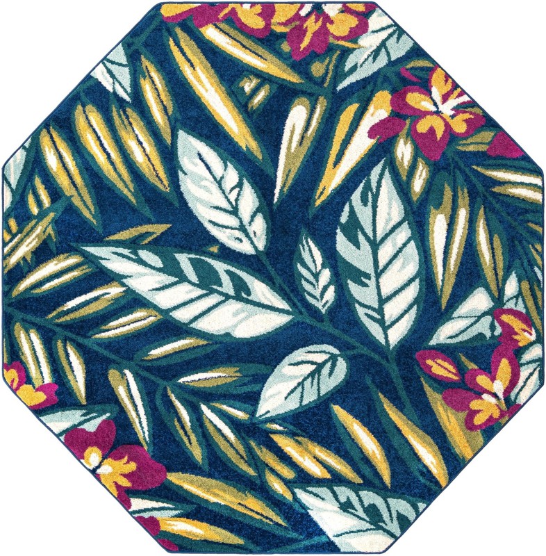 Shoal · Floral / botanical rug, navy