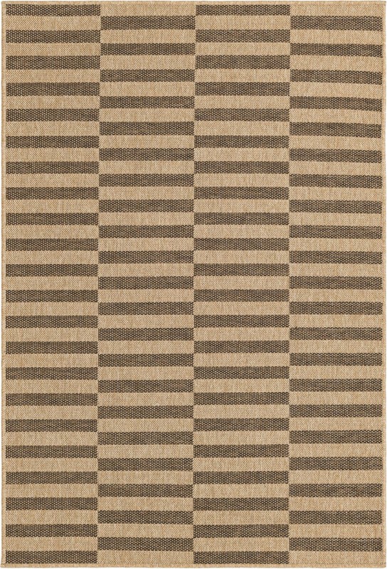 4' x 6' Ashcroft · Geometric striped rug, brown and natural