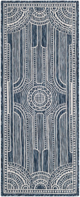 2' x 5' 3 Brough · Border Outdoor Rug, blue