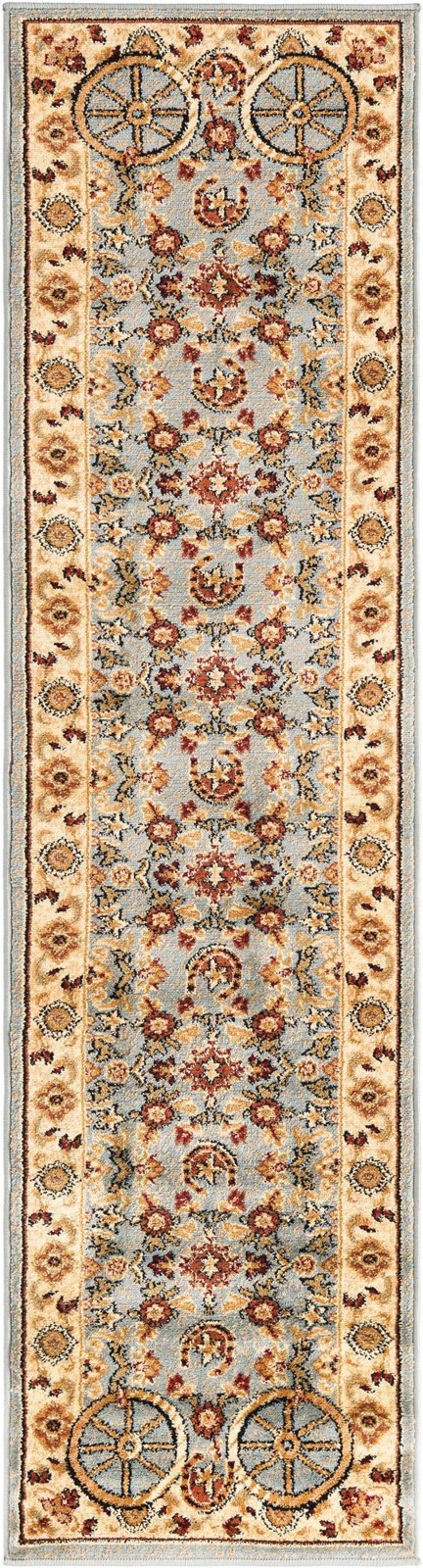 2' x 8' Tabor · Border rug, blue