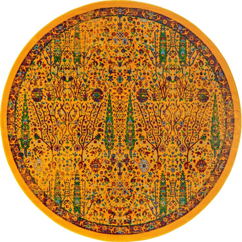 7' 10 x 7' 10 Somers · Border rug, yellow