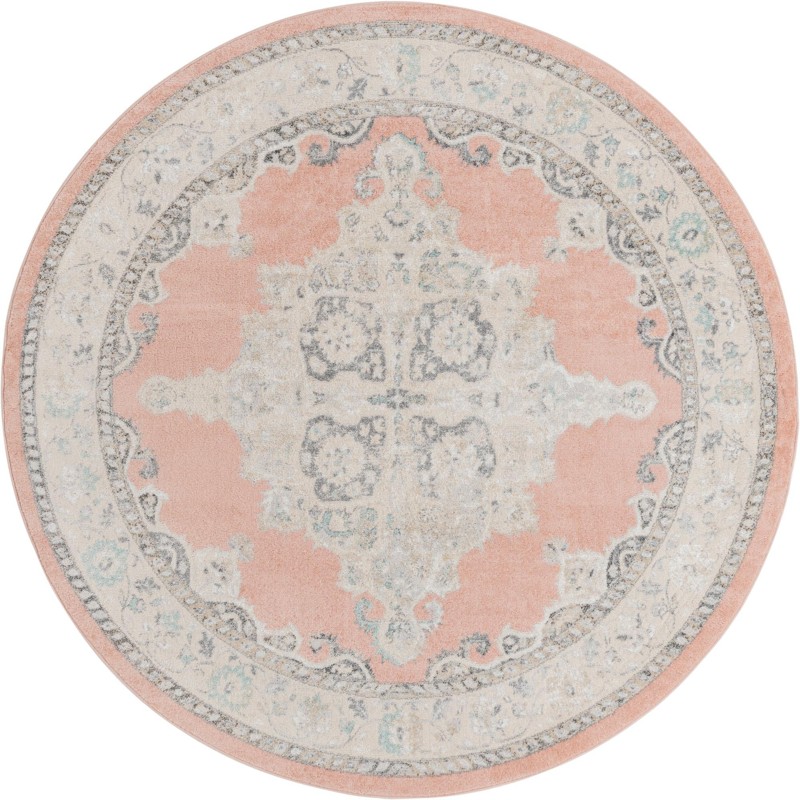 7' 10 x 7' 10 Selby · Border rug, rose