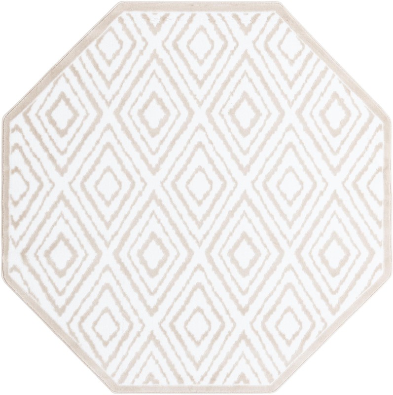 5' 3 x 5' 3 Brattleboro · Diamond rug, snow white