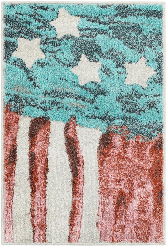 2' 2 x 3' 1 Venables · Striped rug, red and blue