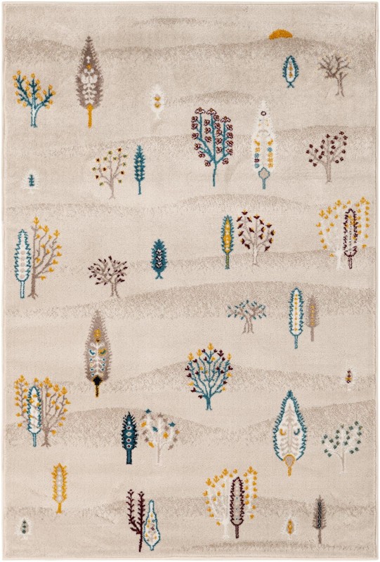 4' 1 x 6' 1 Ironwood · Abstract rug, ivory