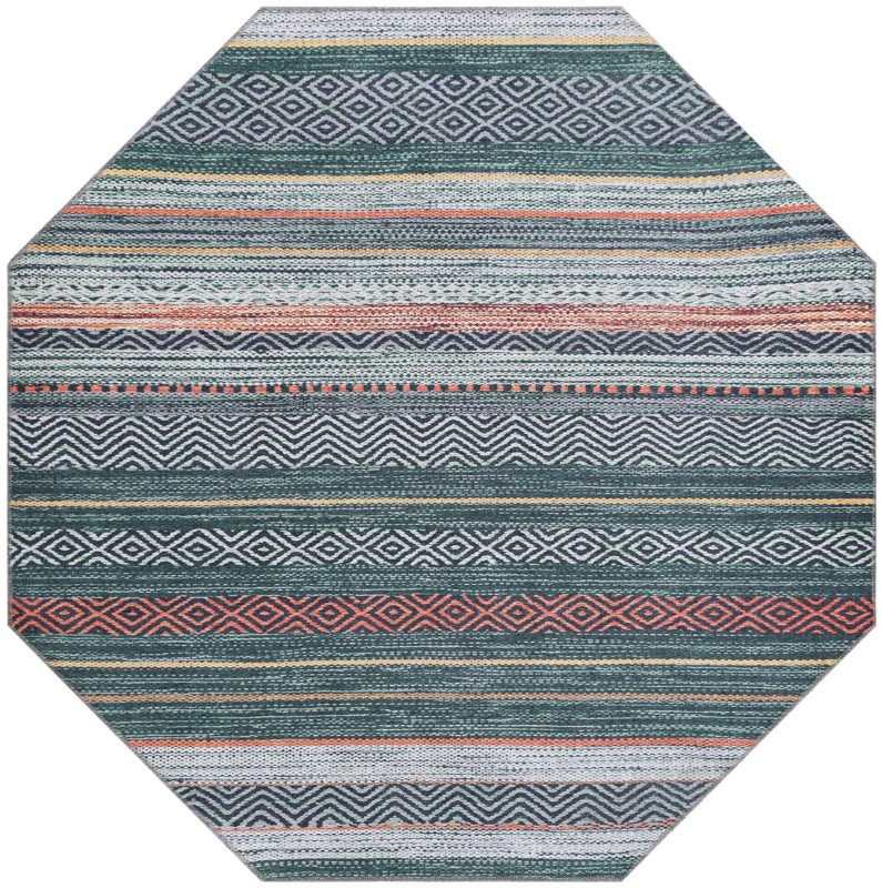 5' 3 x 5' 3 Pagosa · Chevron Washable Rug, green