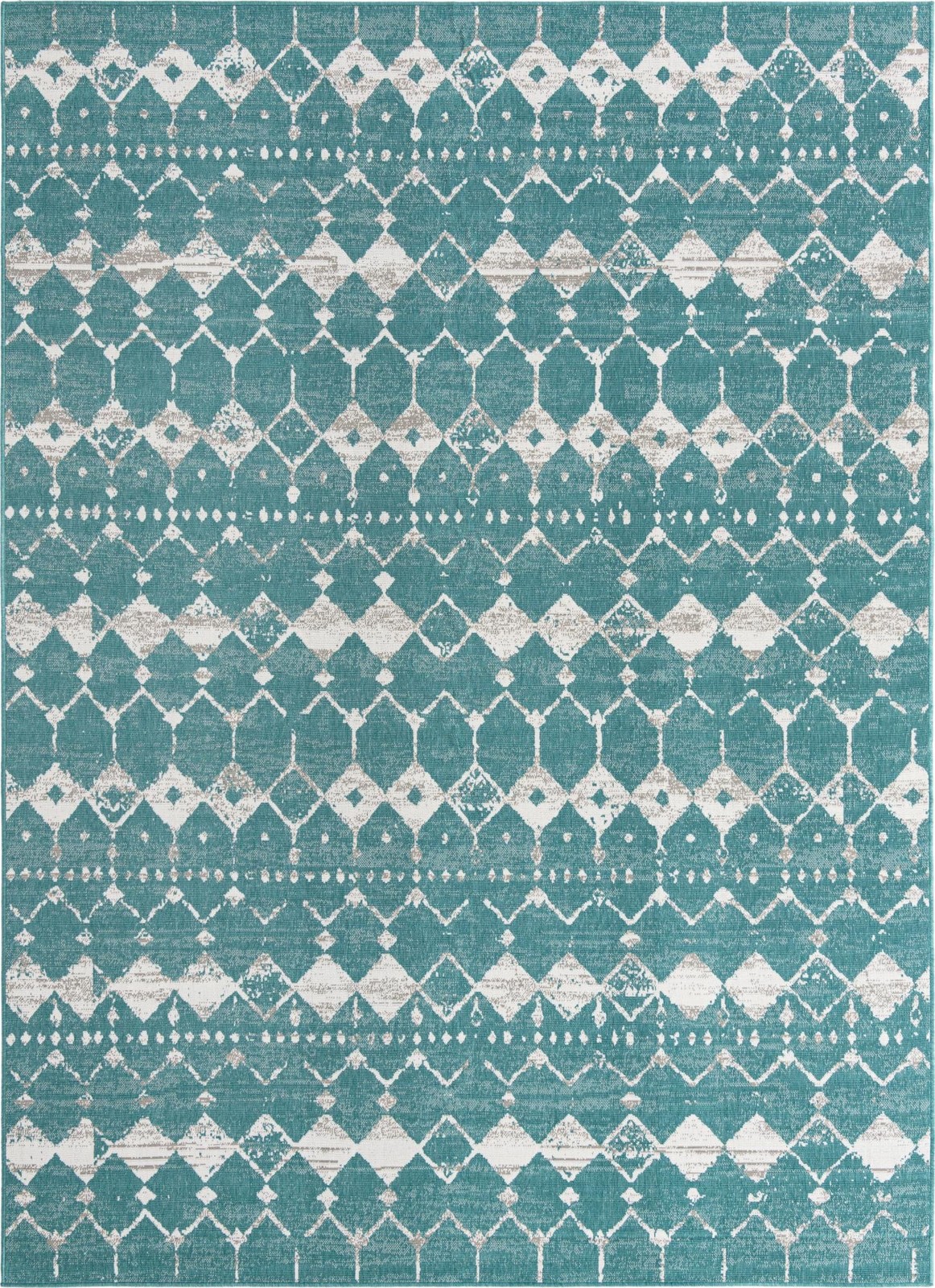 9' x 12' Stowe · Diamond Outdoor Rug, teal