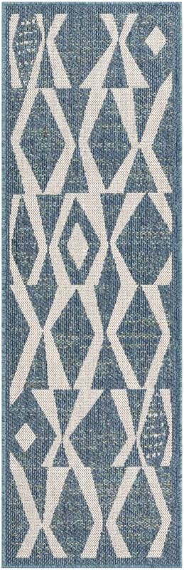 2' x 6' 1 Casper · Diamond Outdoor Rug, blue